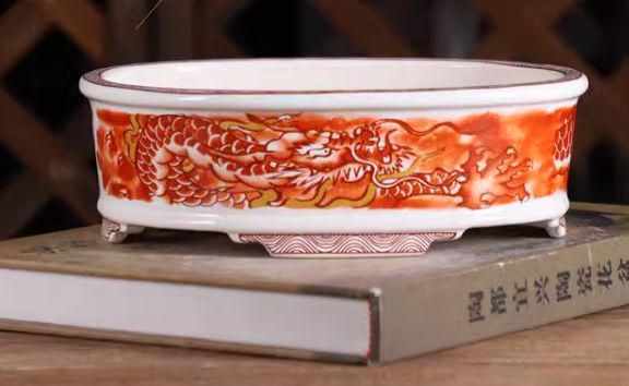 竜紋鉢 盆栽鉢 植木鉢 小品盆栽鉢 大品盆栽鉢 陶芸