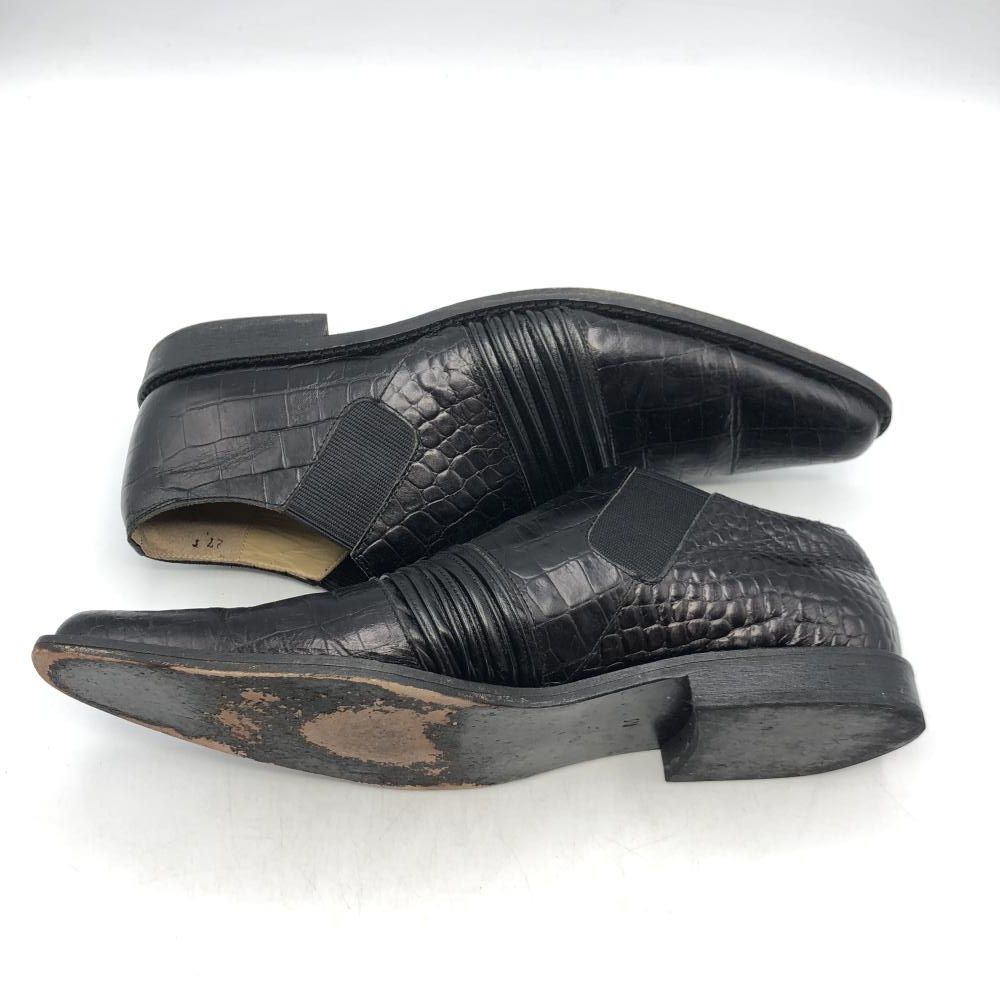 中古】JUNYA WATANABE MAN 型押しレザーシューズ 27cm ブラック