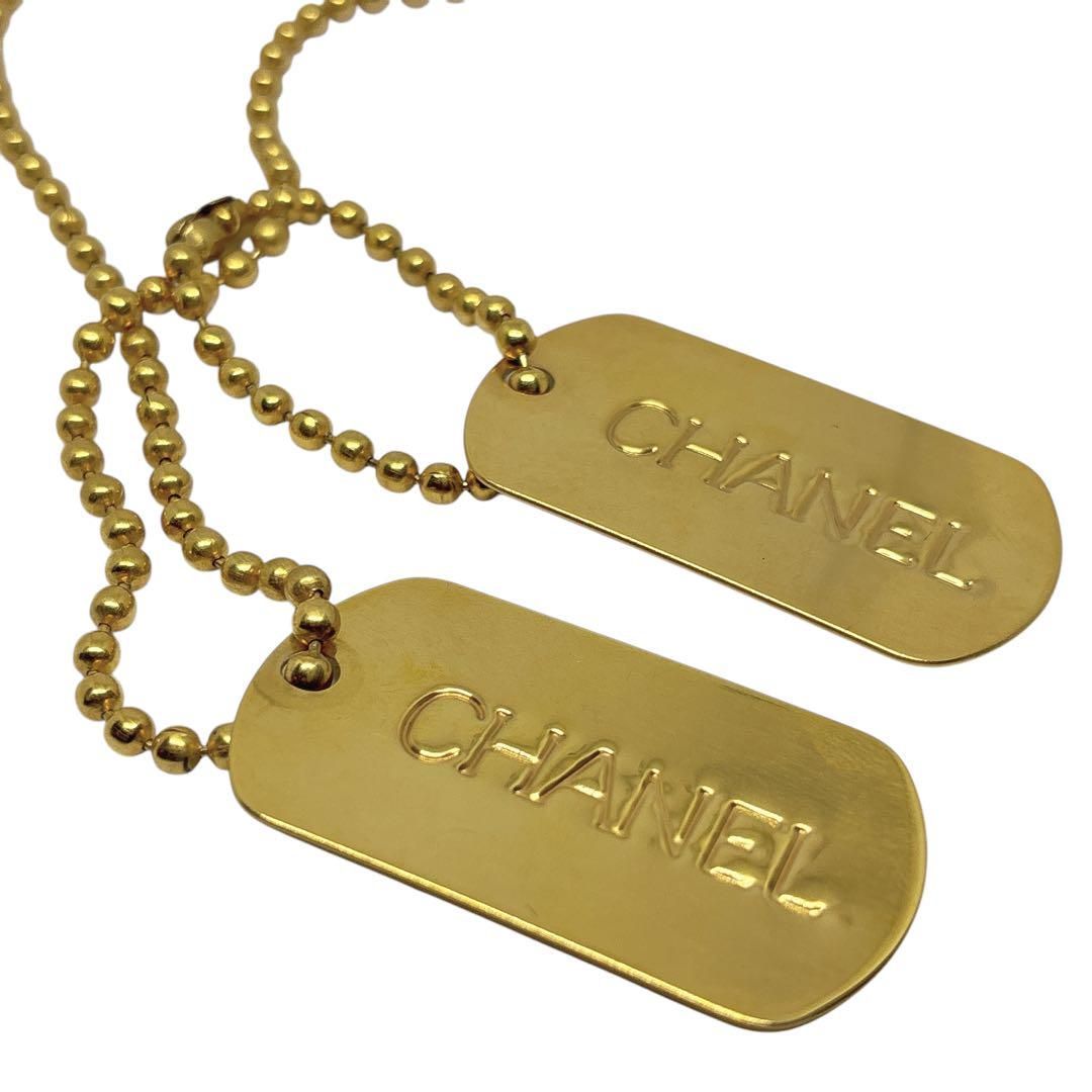 新素材新作 希少 ロゴプレート ドッグタグ ネックレス シャネル CHANEL レア アクセサリー