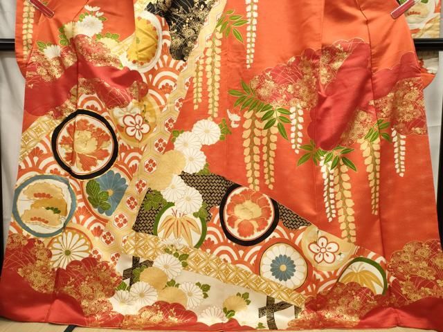 平和屋着物□豪華振袖 駒刺繍 吉祥草花丸文 金彩 正絹 逸品