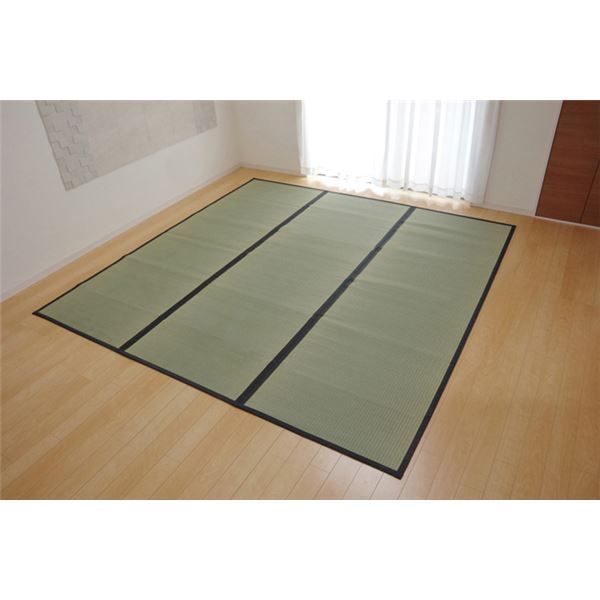 い草 上敷き/ラグマット 【麻綿織 江戸間6畳 約261×352cm】 抗菌 防臭 調湿 消臭 日本製 熊本県八代産イ草使用 〔リビング〕【】