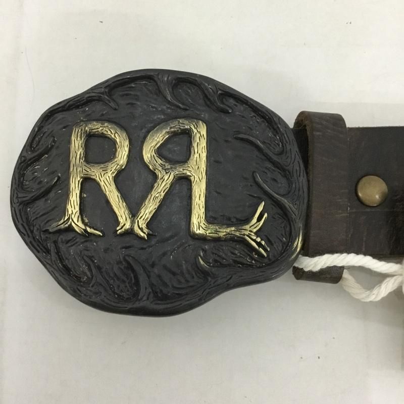 【新品】RRL ダブルアールエル スタッズ レザーベルト RRL / ダブルアールエル フラワー型押し スタッズ 装飾 レザー