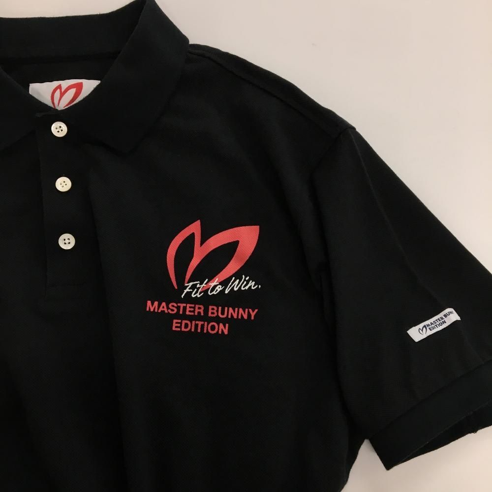 美品】マスターバニー 半袖ポロシャツ 黒 ロゴプリント 10周年