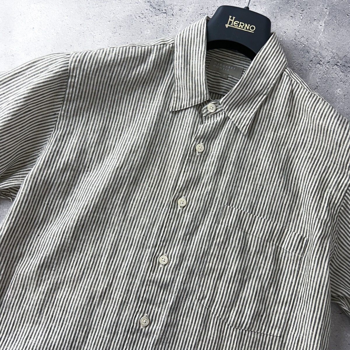 美品 マーガレットハウエル MARGARET HOWELL リネン シャツ 長袖 