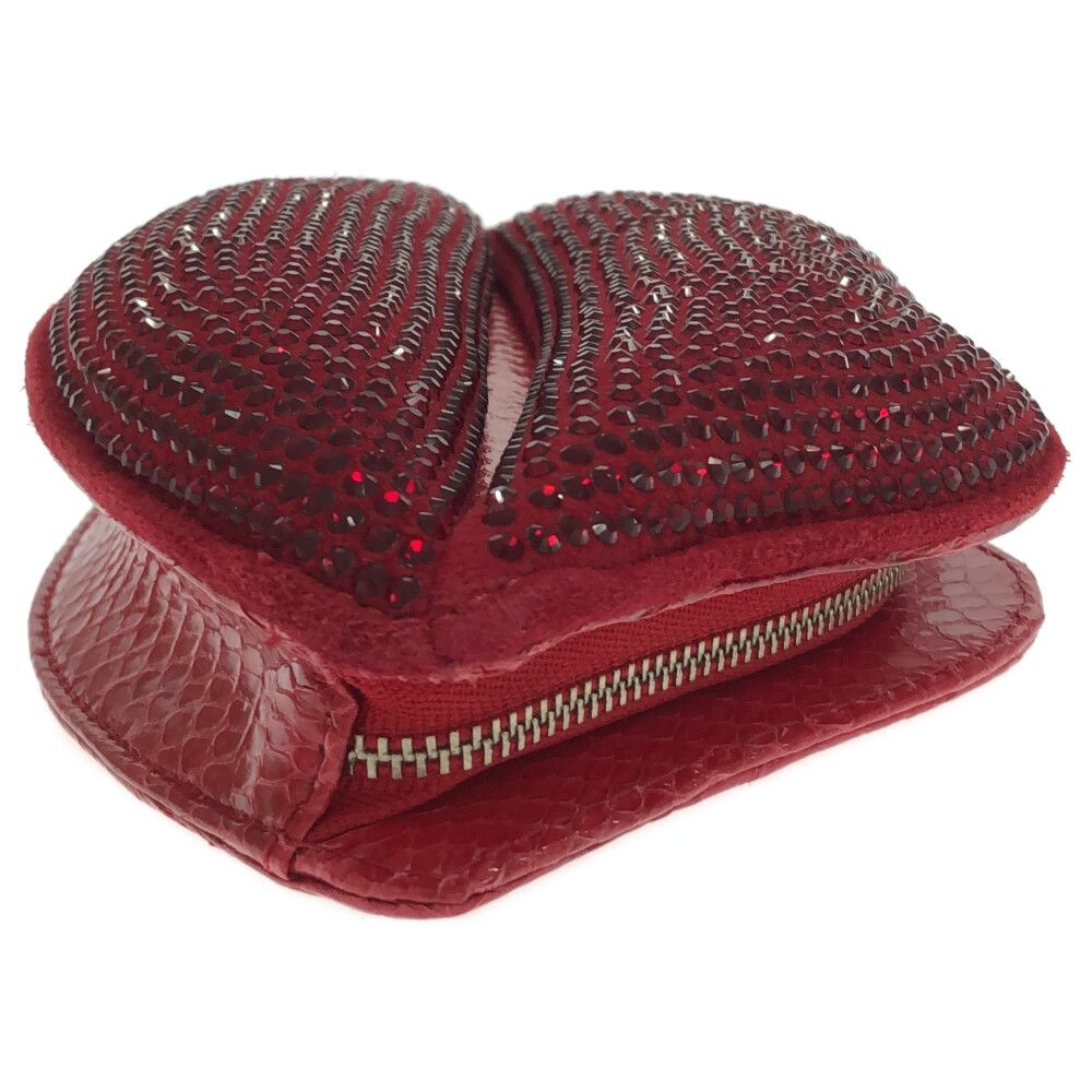 【美品】ルルギネス／リップ ポーチ クラッチバッグ LULU GUINNESS (ルルギネス) レディース リップポーチ レッド