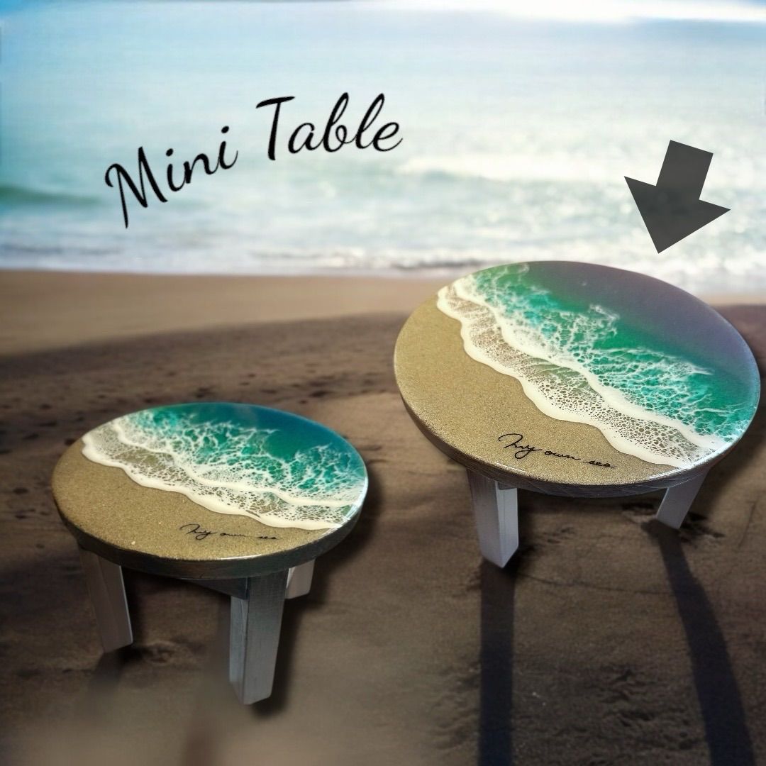 レジンアート　レジンテーブル　ミニテーブル　海レジン　オーシャンアート レジンアートレジンテーブルミニテーブル海レジンオーシャンアート