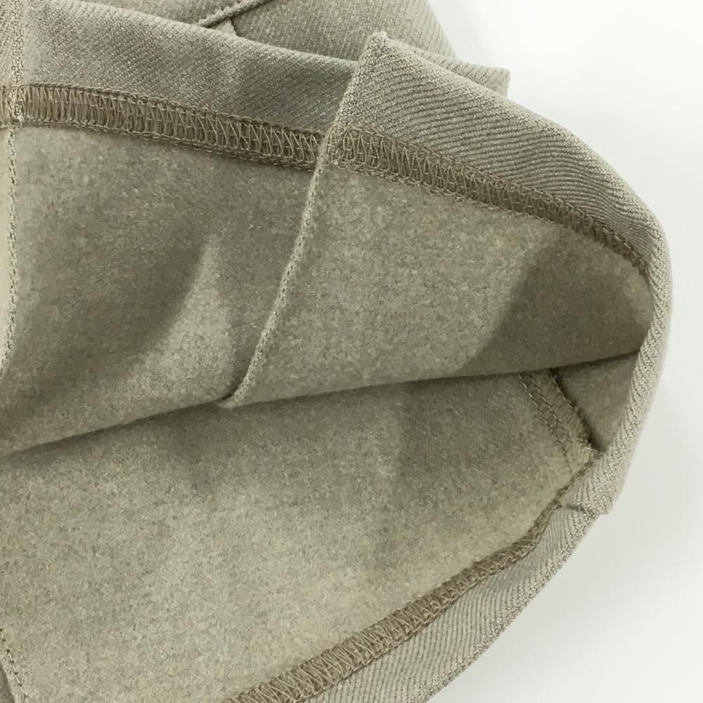 超美品】ハチヤーズ スカート ベージュ×白 裾プリーツ 裏微起毛