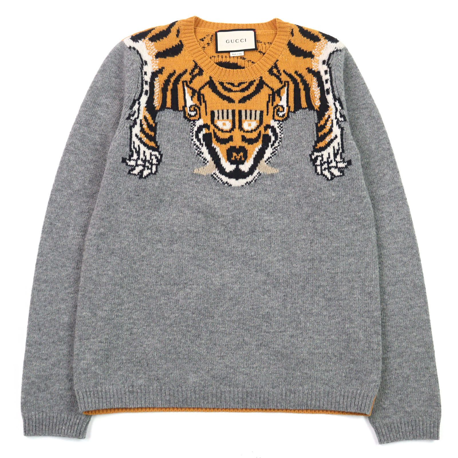 美品 GUCCI 現行タグ ミケーレ期 刺繍 タイガー 虎 ニット セーター 美品 GUCCI 現行タグ ミケーレ期 刺繍 タイガー 虎 ニット