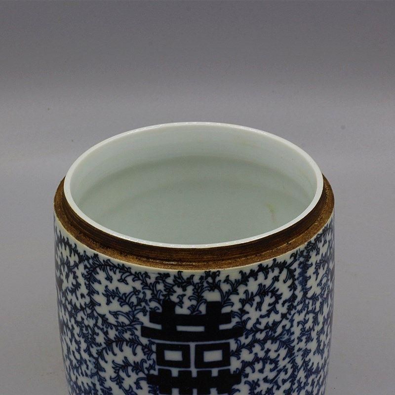 万寿無疆スイカ缶お 茶缶 景徳鎮 陶磁器 装飾品 現代工芸品美術品 置物