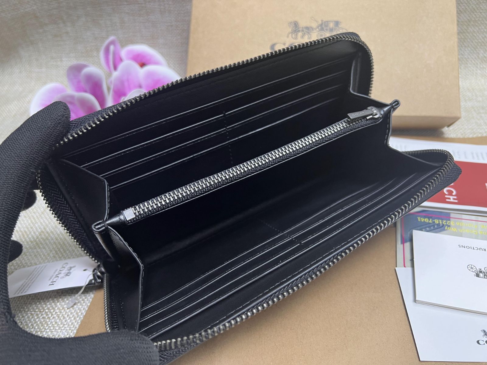 コーチ COACH 長財布 財布 アコーディオン ワイルド プラッド プリント メンズ ブラック 黒  チェックプレゼント贈り物ギフト新品A198F22533