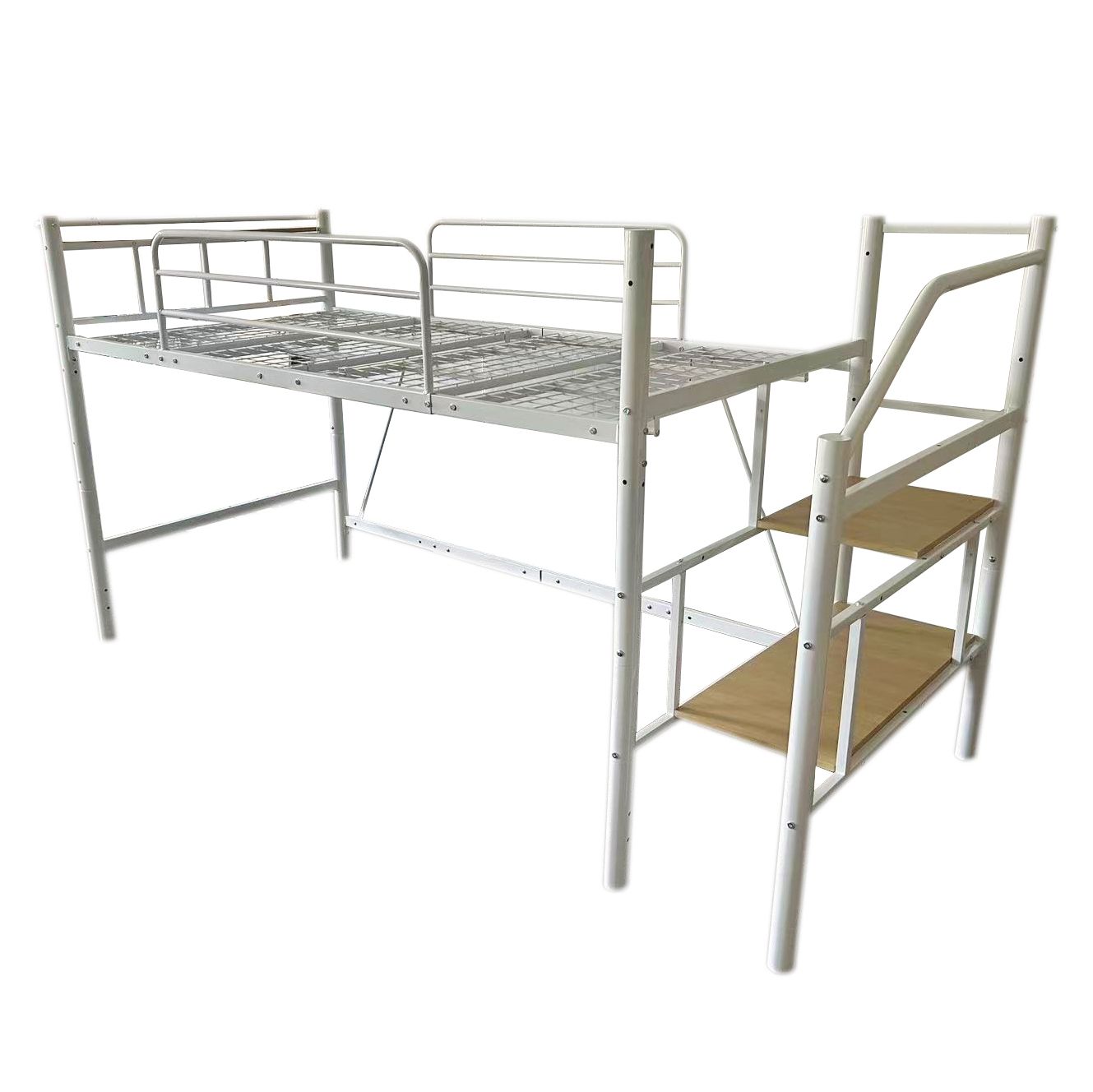 「即購入可」Homebliss 【メッシュ床板・Sシングル】ロフトベッド パイプベッド シングル 耐荷重150kg 高さ130cm ハイベッド ロフトベッドロータイプ 棚 収納 北欧風 大人 一人暮らし 子供部屋 送