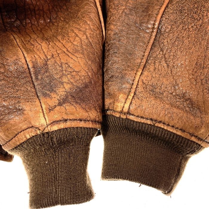 ☆SPARKS スパークス G1 レザー フライトジャケット ワッペン ブラウン