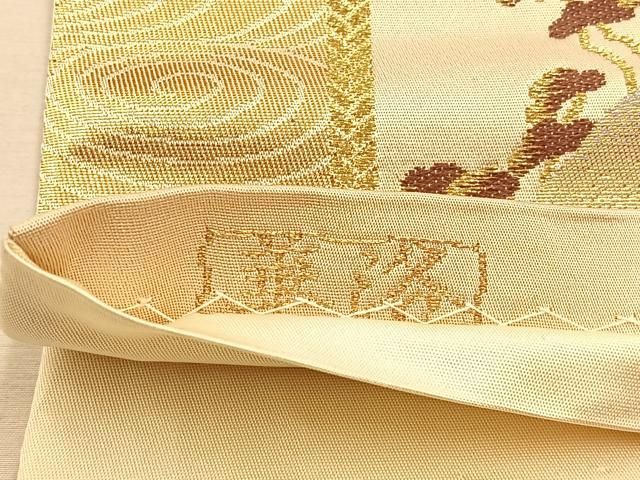 平和屋着物◎六通柄袋帯 唐織 華洛 金糸 正絹 逸品 BAAU3085hj