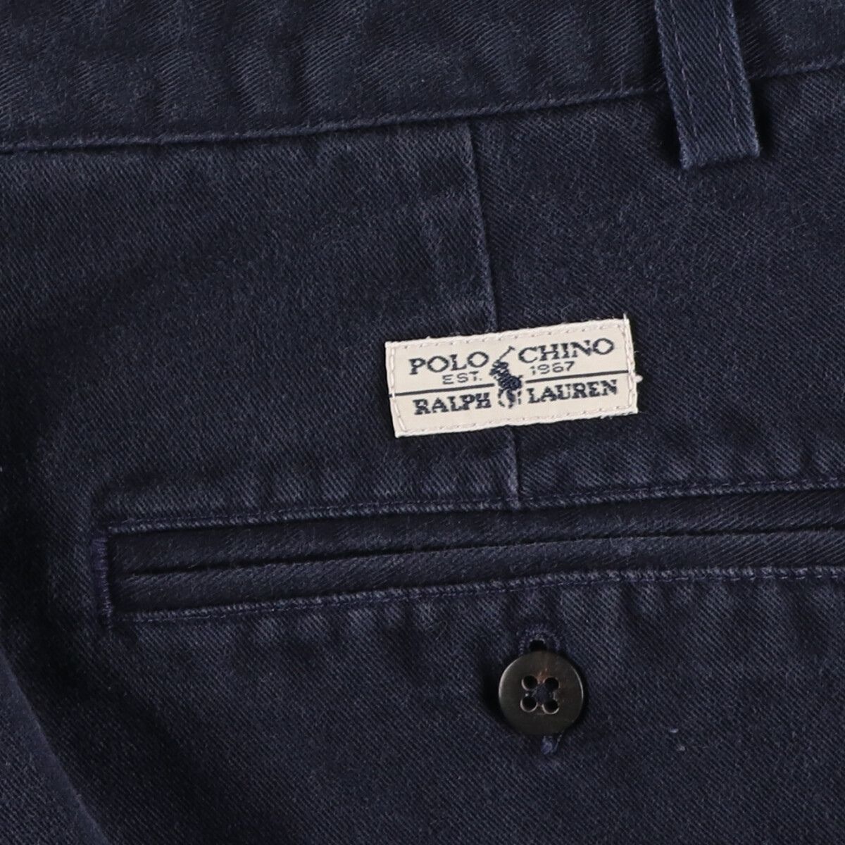 USA製 POLO Ralph Lauren ツータック　ポロチノ　ネイビー Polo By Ralph Lauren コットンパンツ W38×L32 ツータック