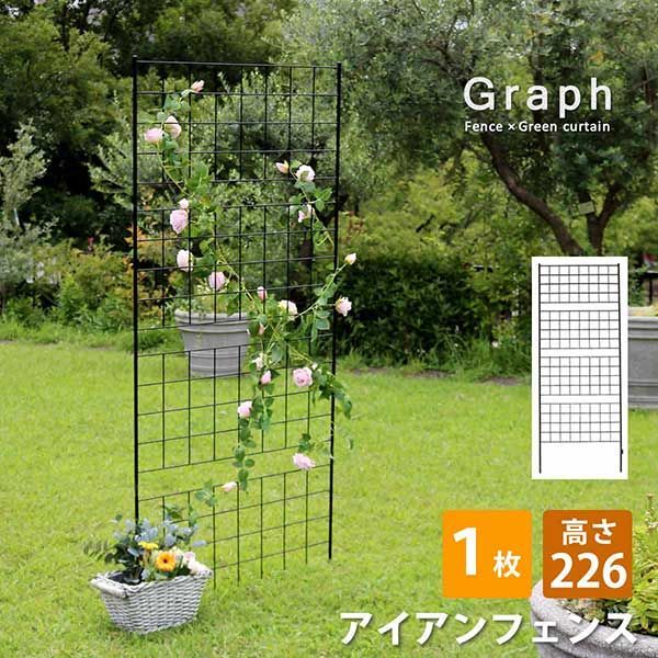 アイアンフェンス 刺すだけ 高さ226 グラフ 1枚単品 幅88.5cm 高さ226cm シンプル格子デザイン フェンス アイアン 地面に挿すだけ ガーデンフェンス 枠 柵 仕切り 目隠し 境目 クラシカル 飾る つる 薔薇 バラ 朝顔 園芸 庭 屋外 diy