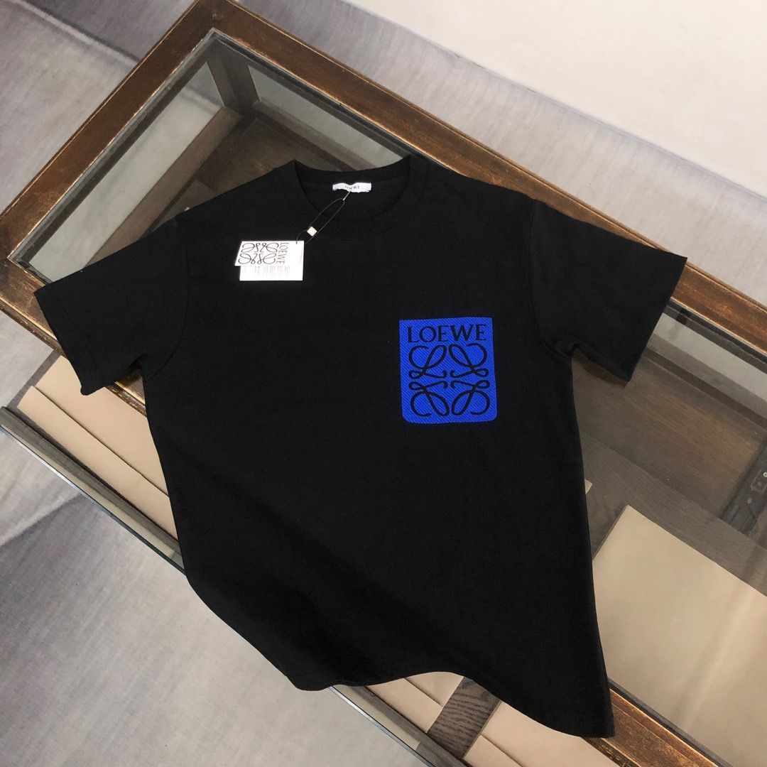 LOEWE ロゴ刺繍ポケットTシャツ ブラック - メルカリ