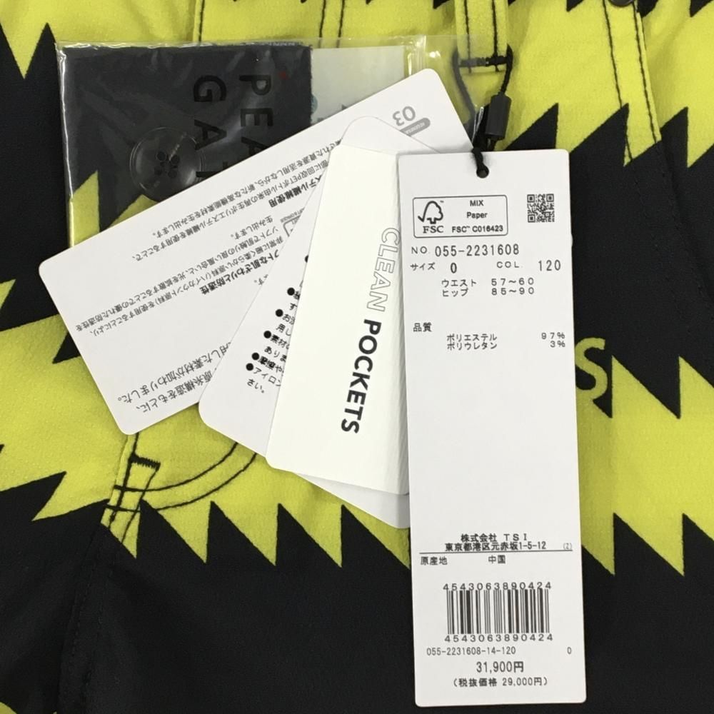 パーリーゲイツ パンツ 黒×イエロー ギザギザボーダー ストレッチ レディース 0 S ゴルフウェア PEARLY GATES WHITEMONARCHHOTEL_COM