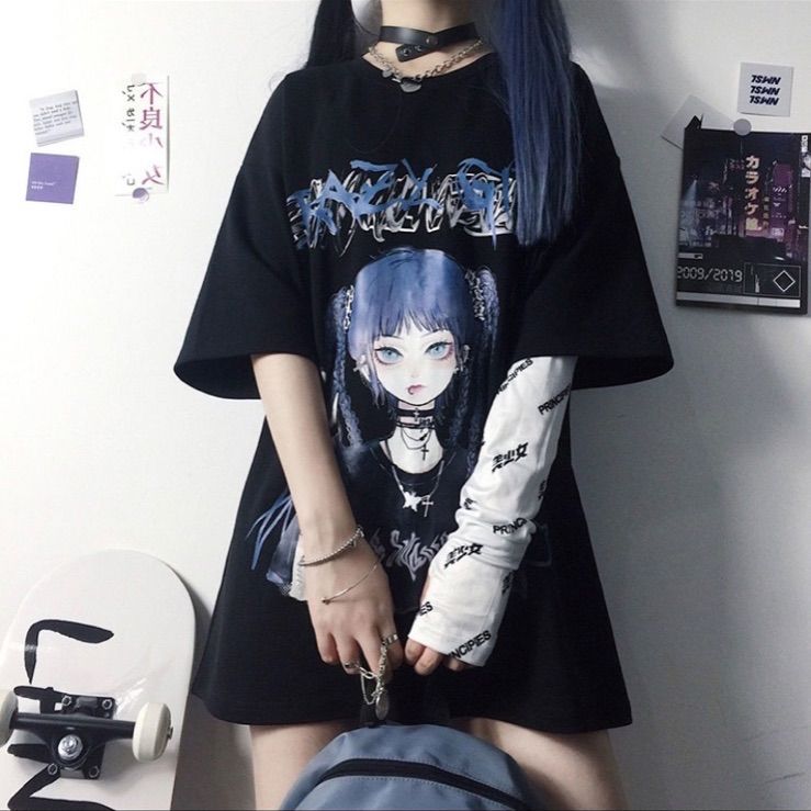 ゴスロリ 病みかわ 闇かわいい 地雷系 黒 Tシャツ メンヘラ 服 半袖