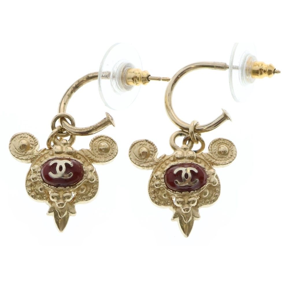 CHANEL シャネル ココマーク ダングル ピアス ゴールド GP 10A アクセサリー