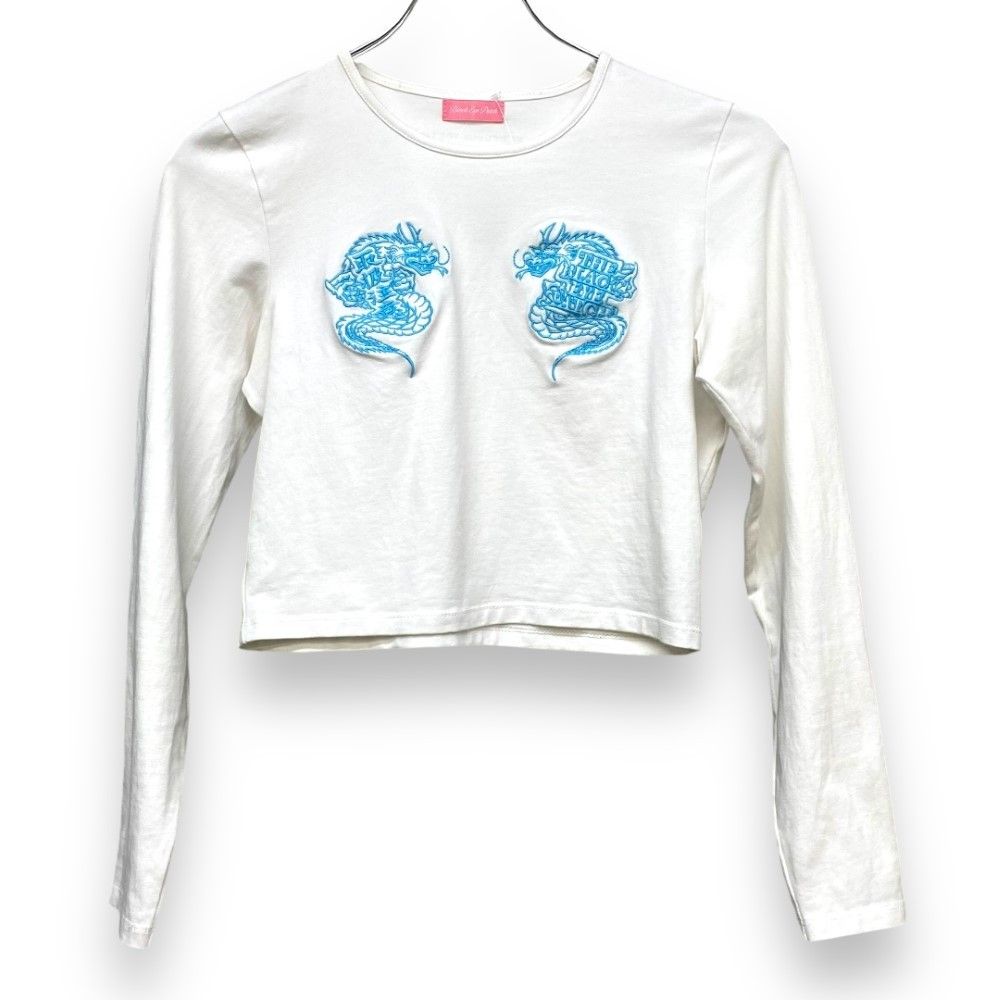 THE BLACK EYE PATCH 23AW Dragons Cropped L/S Tee White Mサイズ 