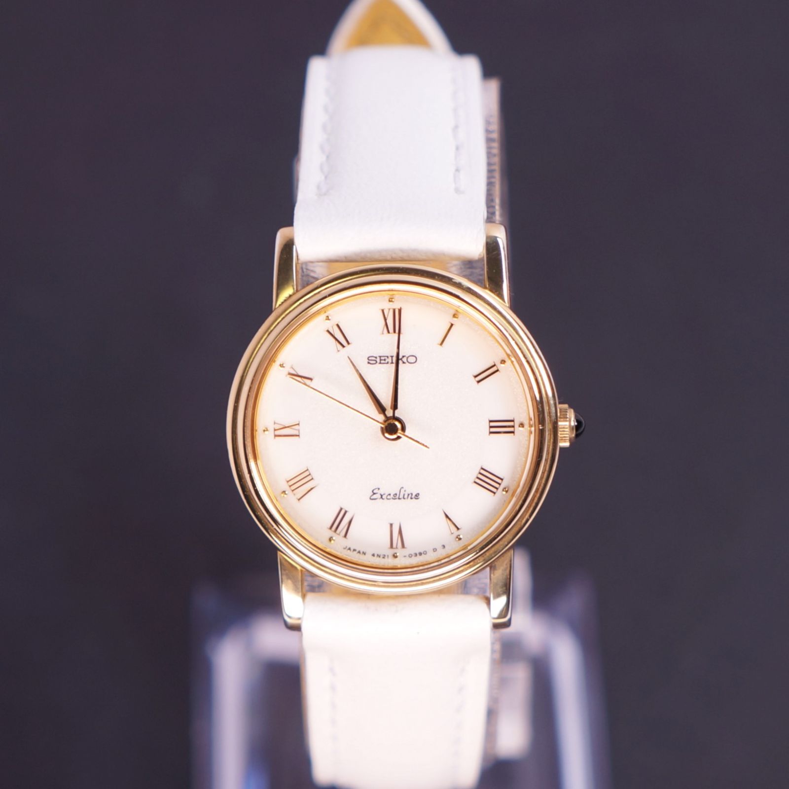 稼動 腕時計　SEIKO EXCELINE セイコー　新品ベルト新品電池　B48 稼働美品】セイコー EXCELINE アンティーク新品ベルト 電池交換