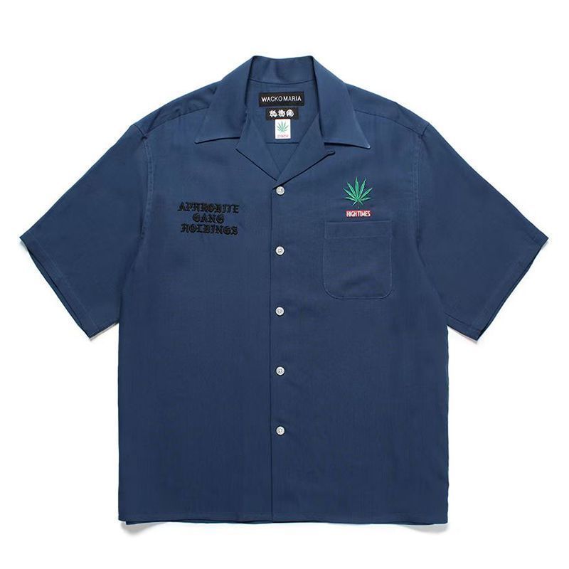 即完売！◇24SS ×舐達麻 ×HIGH TIMES◇ オープンカラー 半袖シャツ(50S 