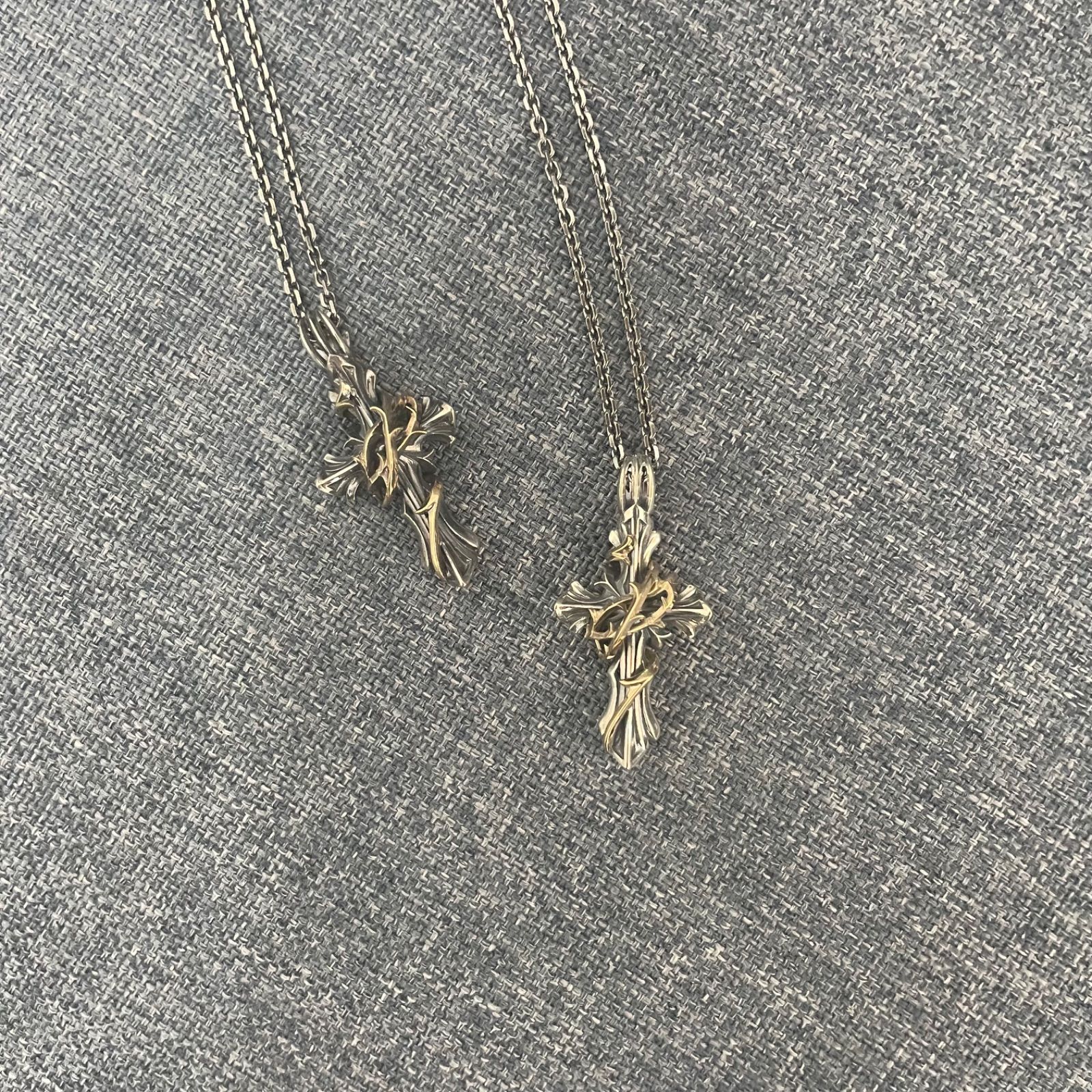 ms collection エムズコレクション THORN CROSS PENDANT M K10YG × SV 