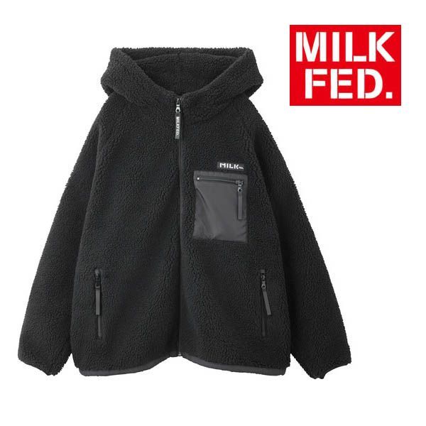 ボアジャケット アウター ミルクフェド MILKFED BOA ZIP UP HOODED 
