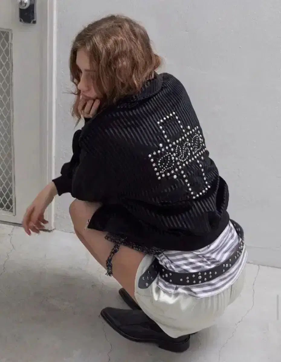 ダード CROSS D R BLOUSSON IN STRIPE VELVET