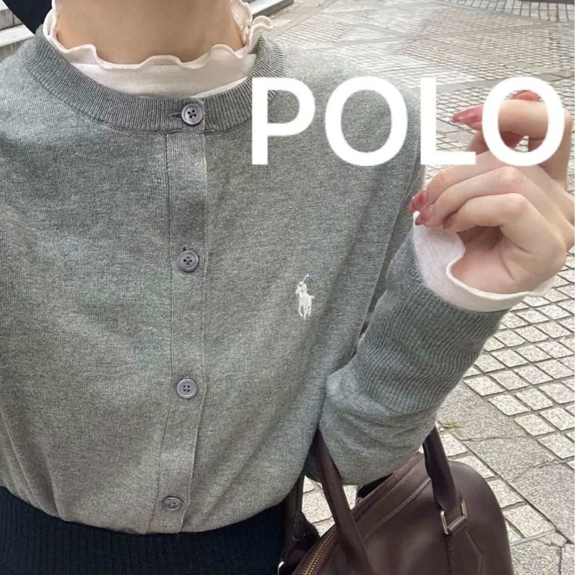 ki15 POLO RALPH LAUREN ピマコットン クルーネックカーディガン