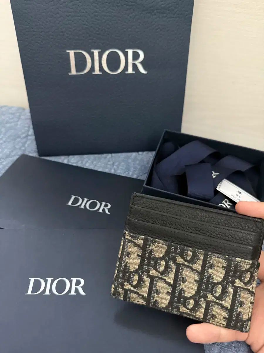 新品 ディオール Saddle ロータスウォレット オブリーク ブルー フル