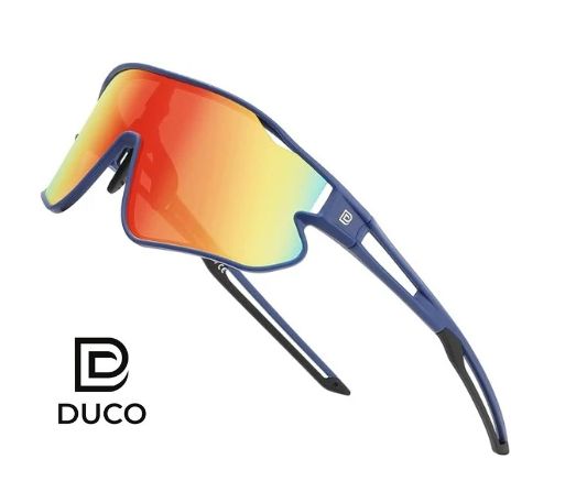 【正規代理店】[DUCO] サングラス キッズ ブルーフレーム オレンジレンズ 偏光 UV100%カット カーボン 野球 スケートボード 5-12歳 DK268