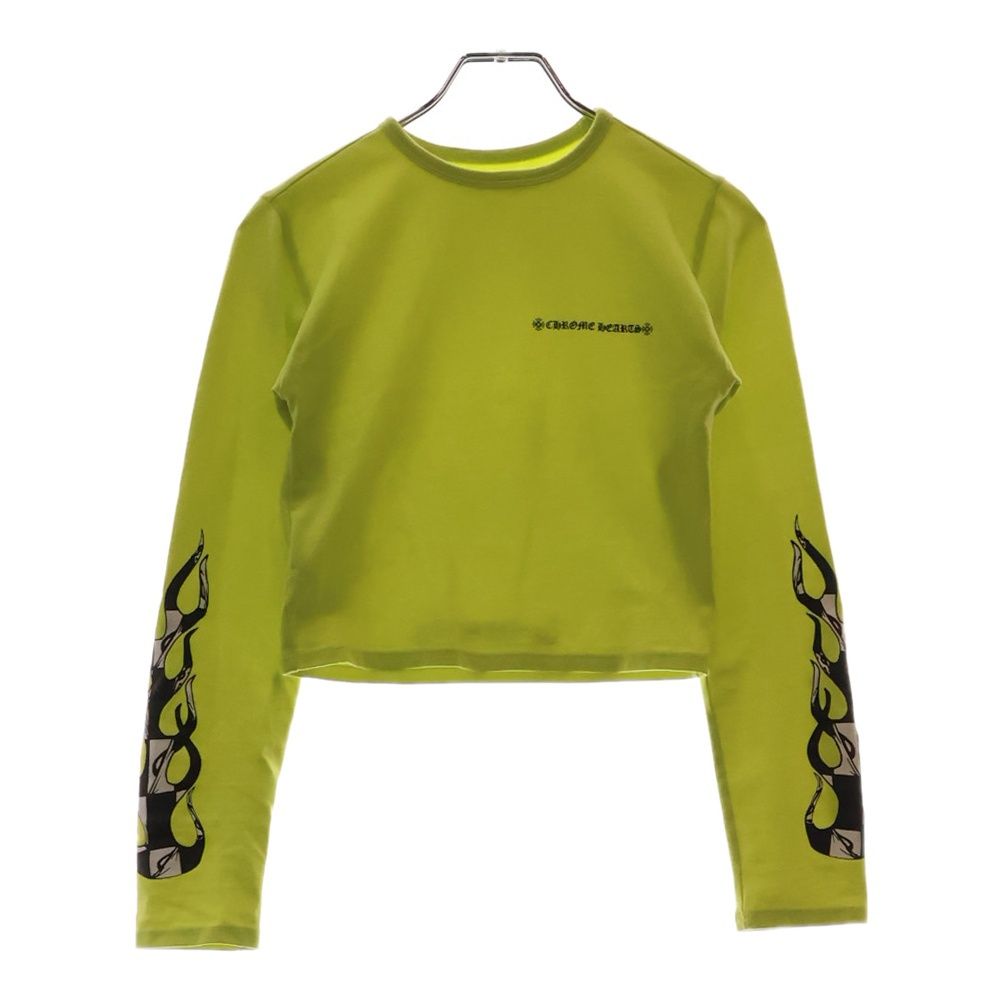 Chrome Hearts - CHROME HEARTS クロムハーツ ×MATTY BOY PRO BIKE L/S TEE ×マッティボーイ クロップド長袖Tシャツ ロンT イエロー レディース CHROME HEARTS (クロムハーツ) ×MATTY BOY PRO BIKE L/S TEE ×マッティ