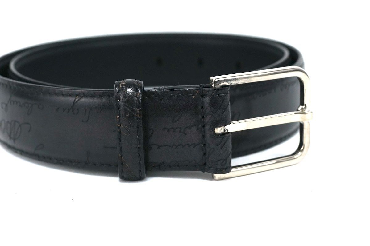 【高級】ベルルッティ　ベルト　カリグラフィー　スクリットレザー　80/32 BERLUTI ベルルッティ ベネチア レザー スクリット ベルト