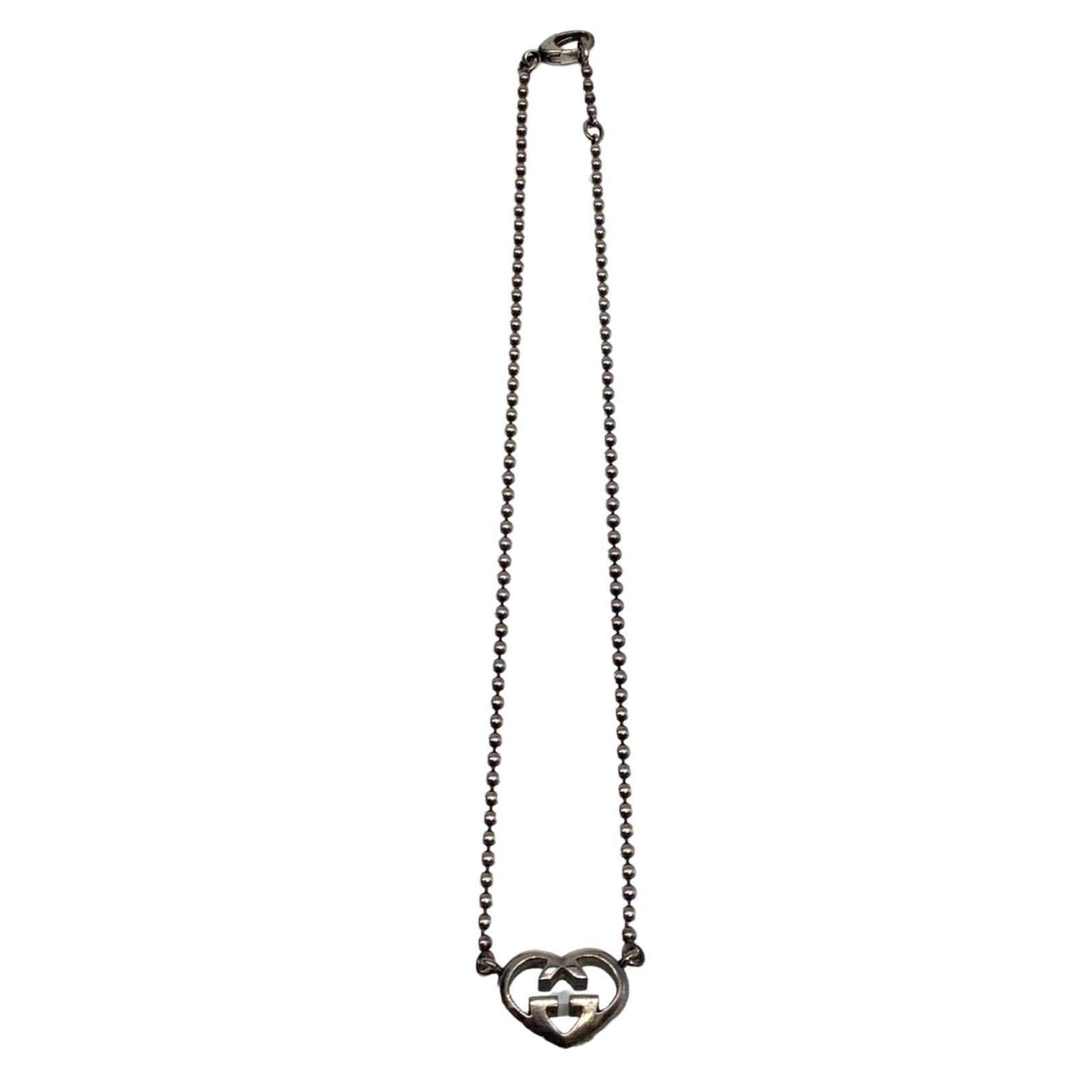 ♪0535 GUCCI グッチ ハートネックレス シルバー金具 925 アクセサリー