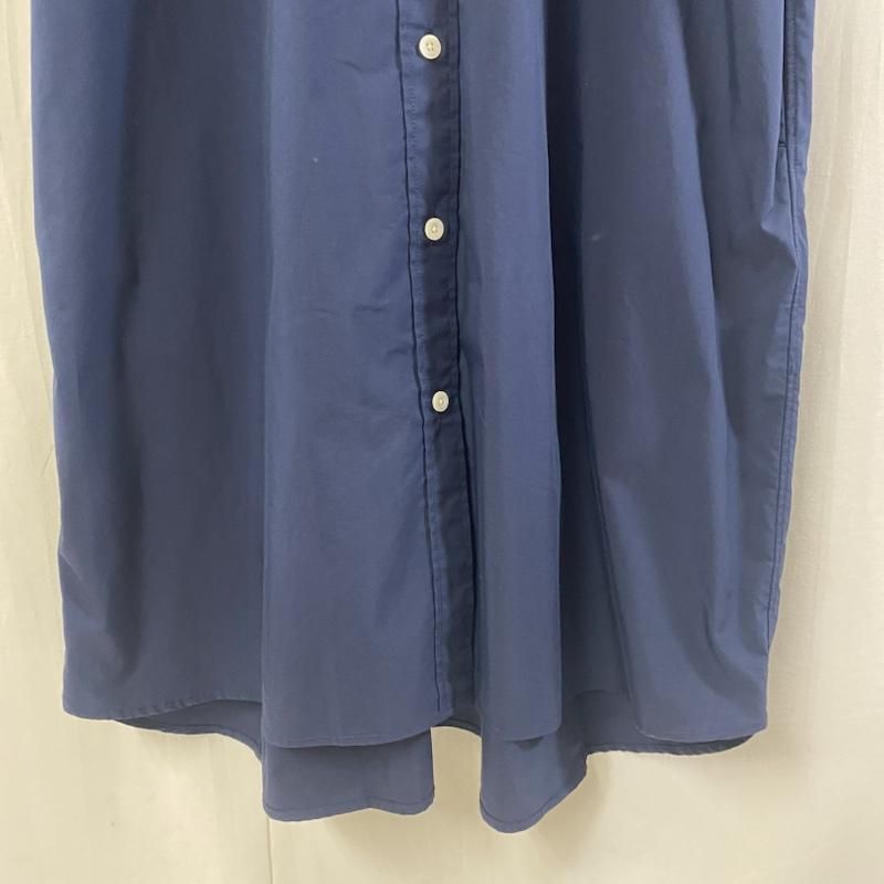 FRED PERRY フレッドペリー ワンピース ロングスカート シャツワンピース 半袖ワンピース ネイビー 刺繍ロゴ UK10 M