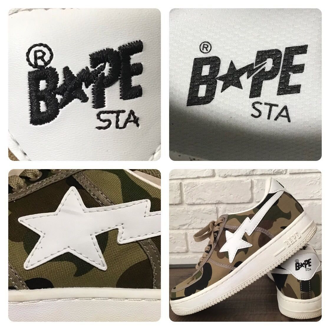 Canvas × レザー BAPESTA スニーカー 27cm US9 1st camo a bathing ape