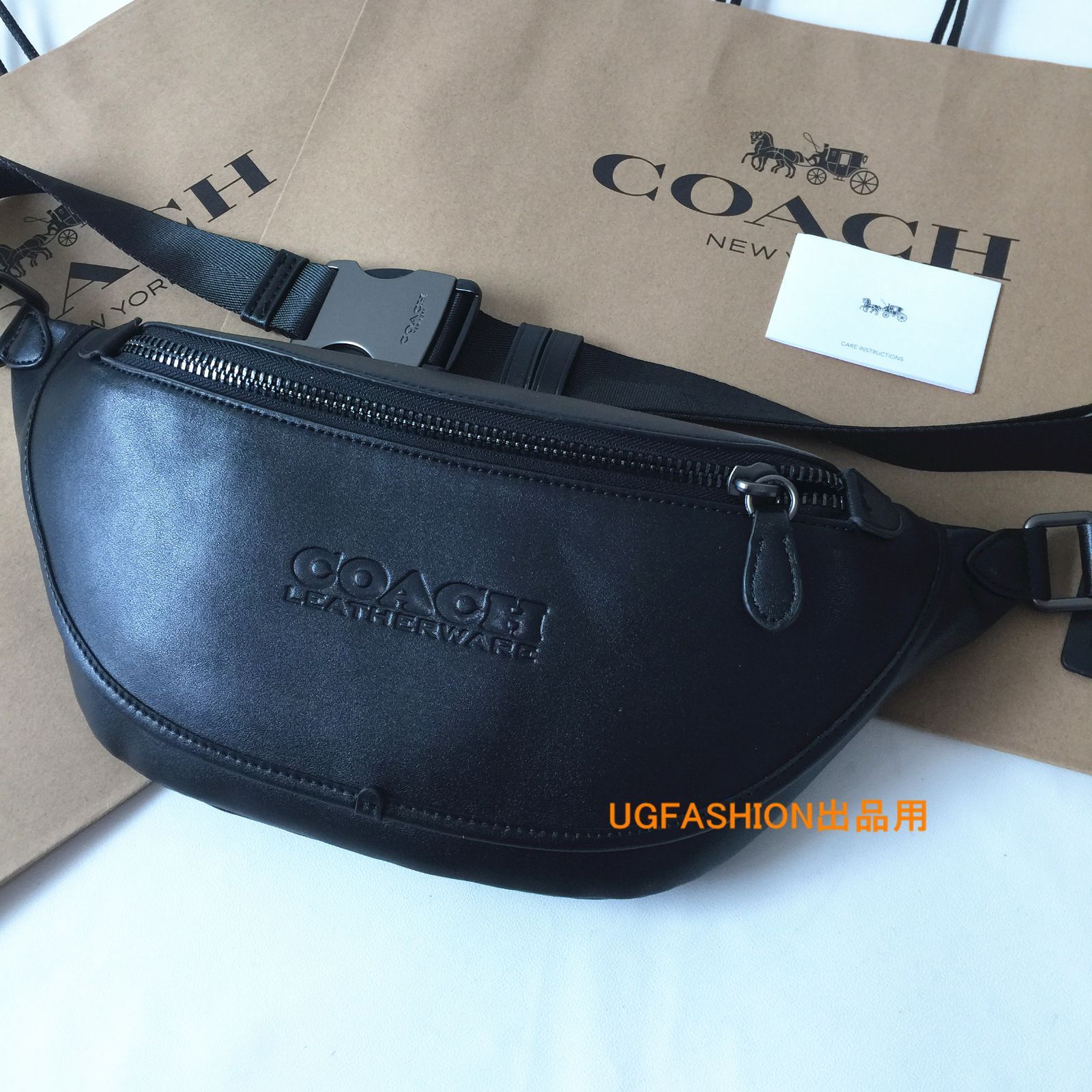 ＜コーチバッグ＞COACH/コーチバッグ C2291 ブラック ボディーバッグ ベルトバッグ ウエストバッグ メンズ　ショルダーバッグ アウトレット品 紙袋付属　新品未使用