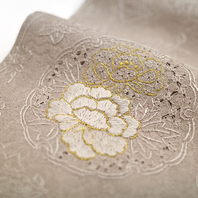 新古品】 訪問着 着物 未使用 正絹 袷 蘇州刺繍 汕頭刺繍 手刺繍