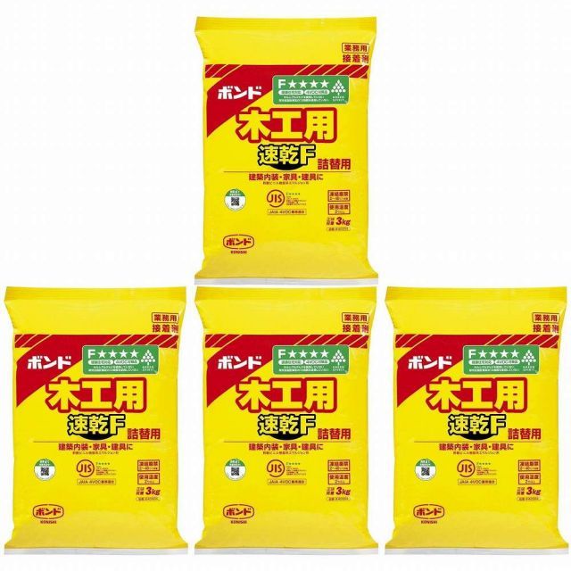 コニシ - ボンド 木工用 速乾F 袋 3kg 4個セット