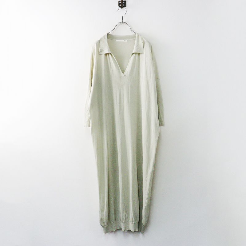 2025年 エヴァムエヴァ evam eva high twist cotton one piece ハイツイストコットンワンピース ベージュ系 薄手ニット┃ 2400014646740