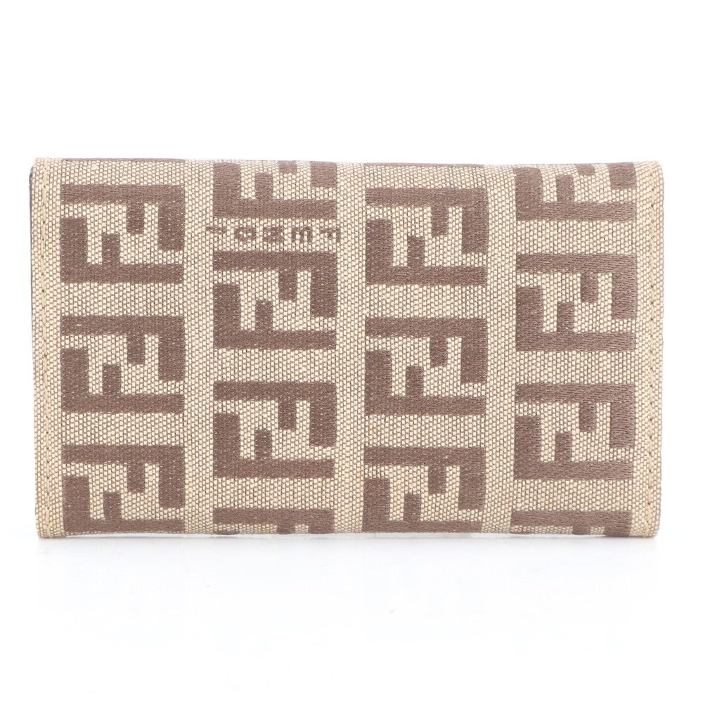 【美品】 フェンディ キーケース ズッカ キャンバス　レザー 6連 箱付 極美品 フェンディ ズッキーノ レザー キャンバス キーケース 6