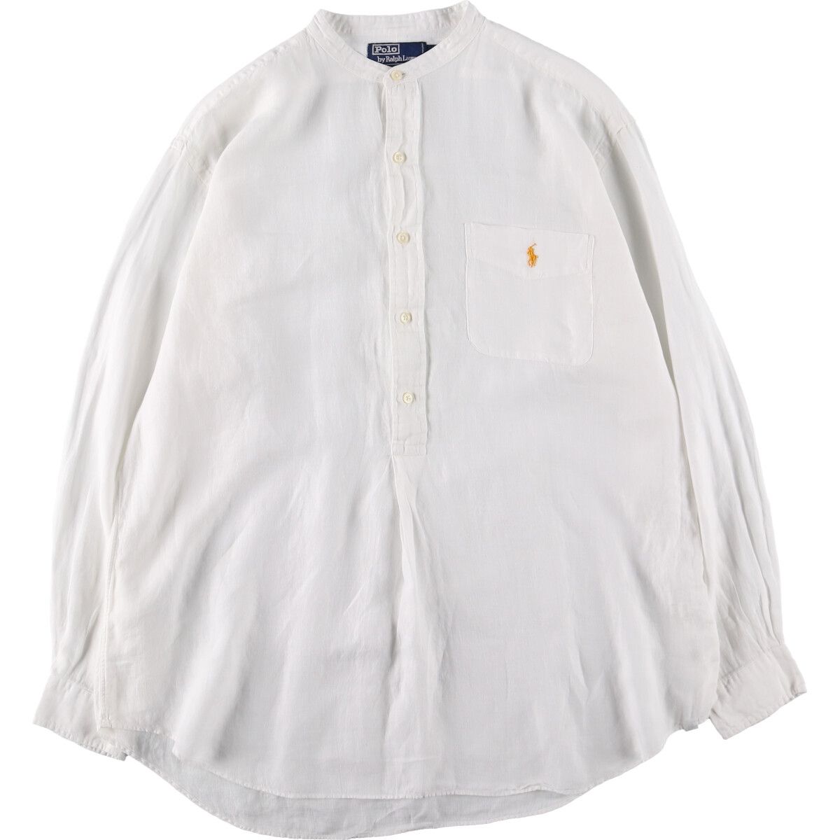 古着 ラルフローレン Ralph Lauren POLO by Ralph Lauren スタンドカラー 長袖 リネンシャツ メンズL相当/eaa467276
