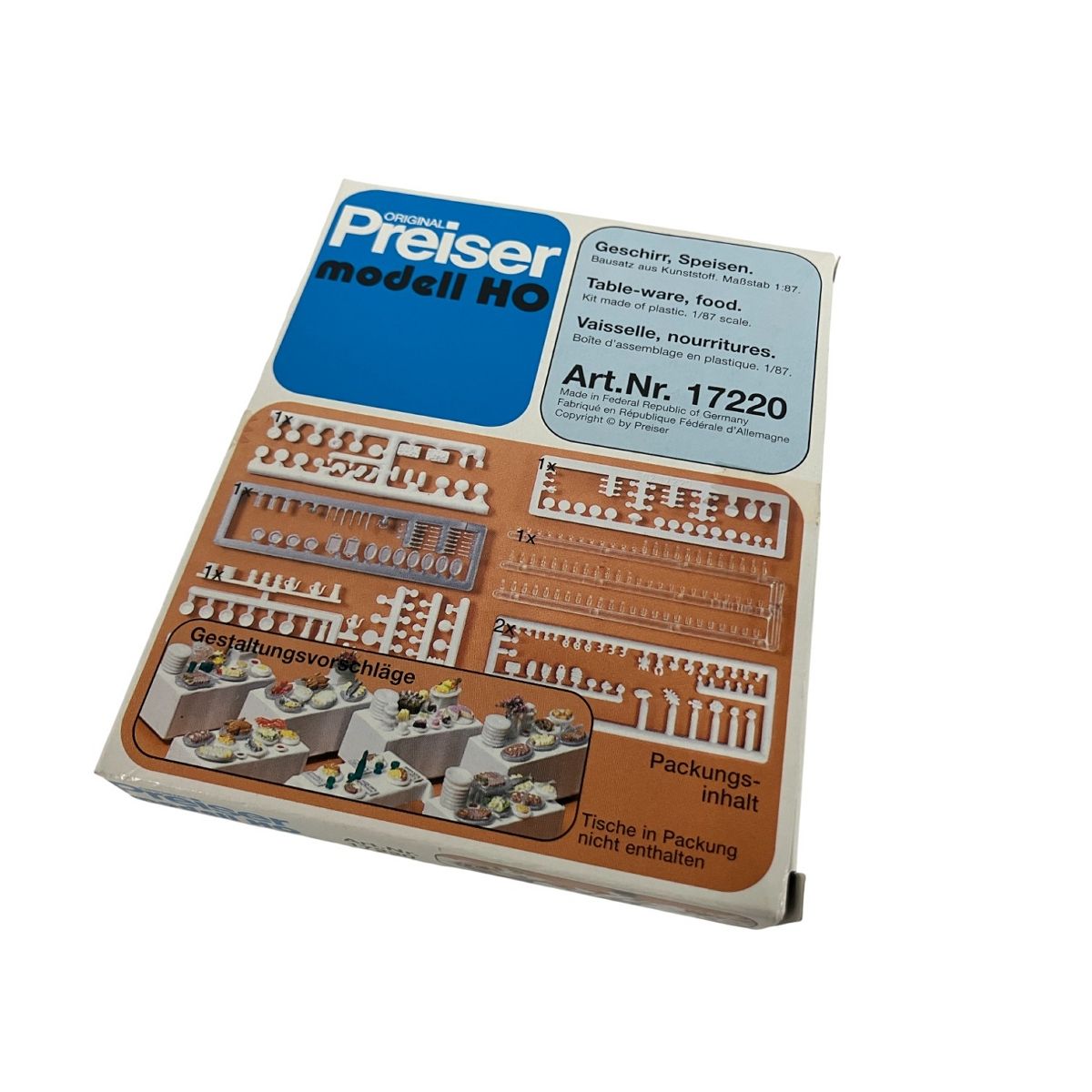 Preiser プライザー model HO 1 87 17220 食器と食べ物 鉄道模型 ジャンク B10438060