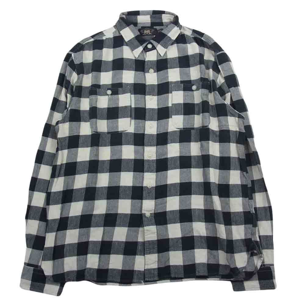 RRL ダブルアールエル × RonHerman ロンハーマン バッファロー チェック 長袖 シャツ ブラック系 XL【中古】 RRL ダブルアールエル × RonHerman ロンハーマン バッファロー