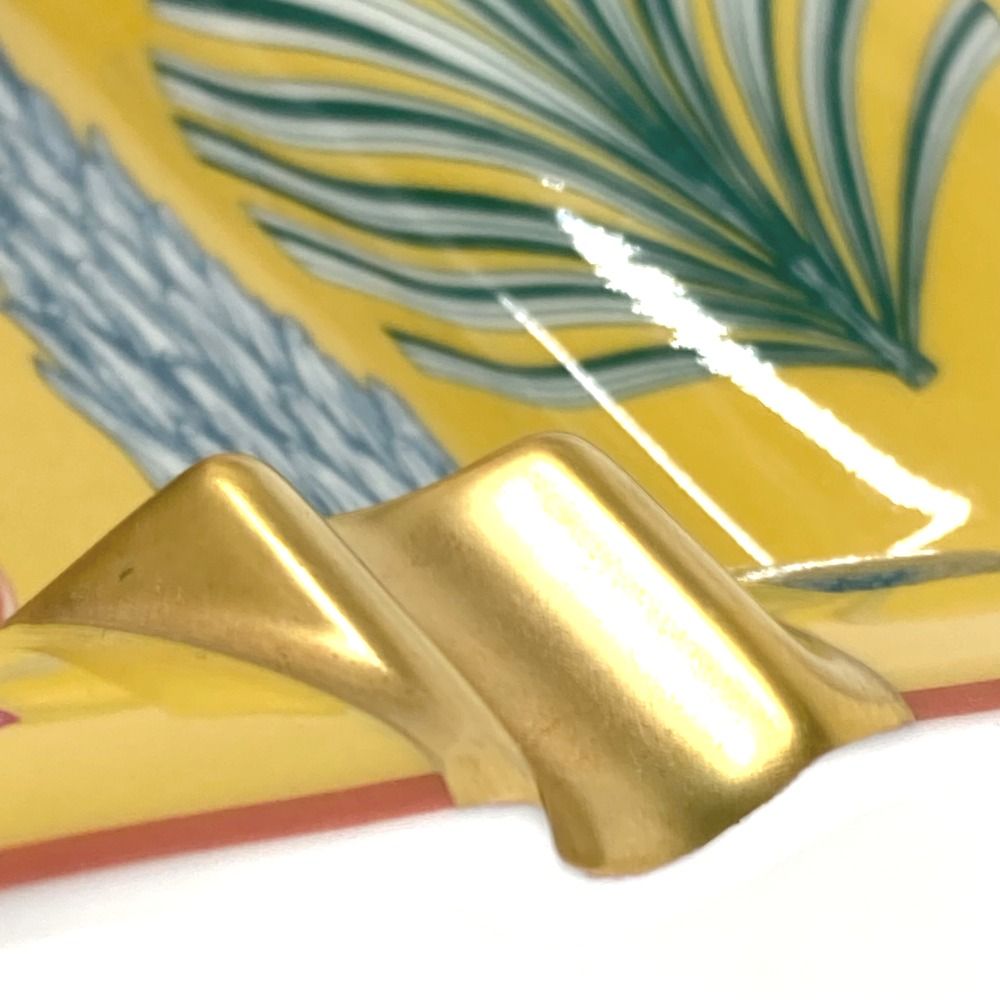 HERMES 陶器製灰皿 イエロー HERMES エルメス 灰皿 インデックス・パルマルム 灰皿 陶器 イエロー