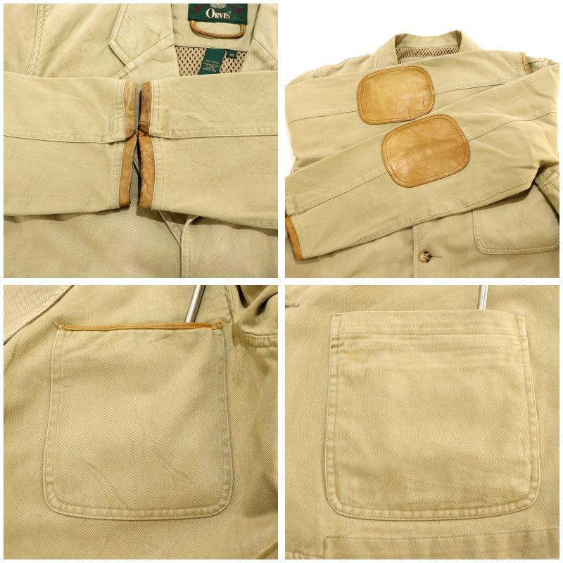 90s vintage ORVIS ハンティング レザーエルボーパッチ コットンツイル