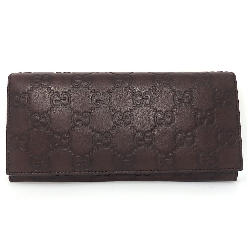 m♡出品 GUCCI】 グッチ グッチシマ レザー 二つ折り 長財布 233154 AOVIR