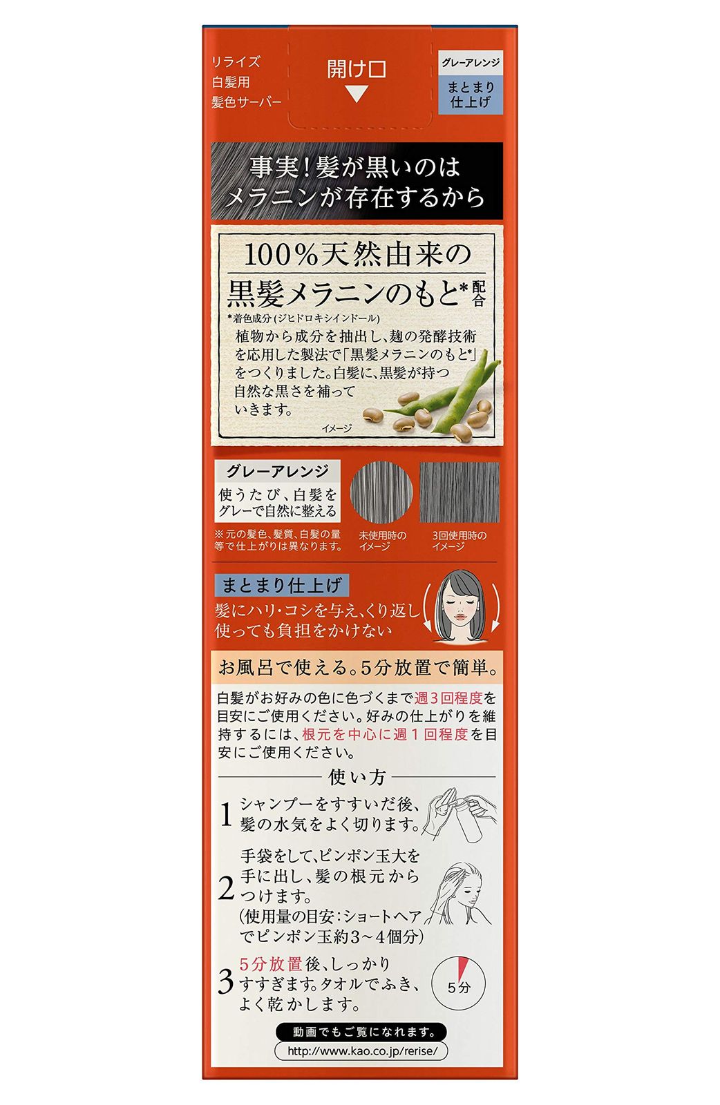 Rerise 白髪染め グレーアレンジ 6本セット まとまり仕上げ 6本