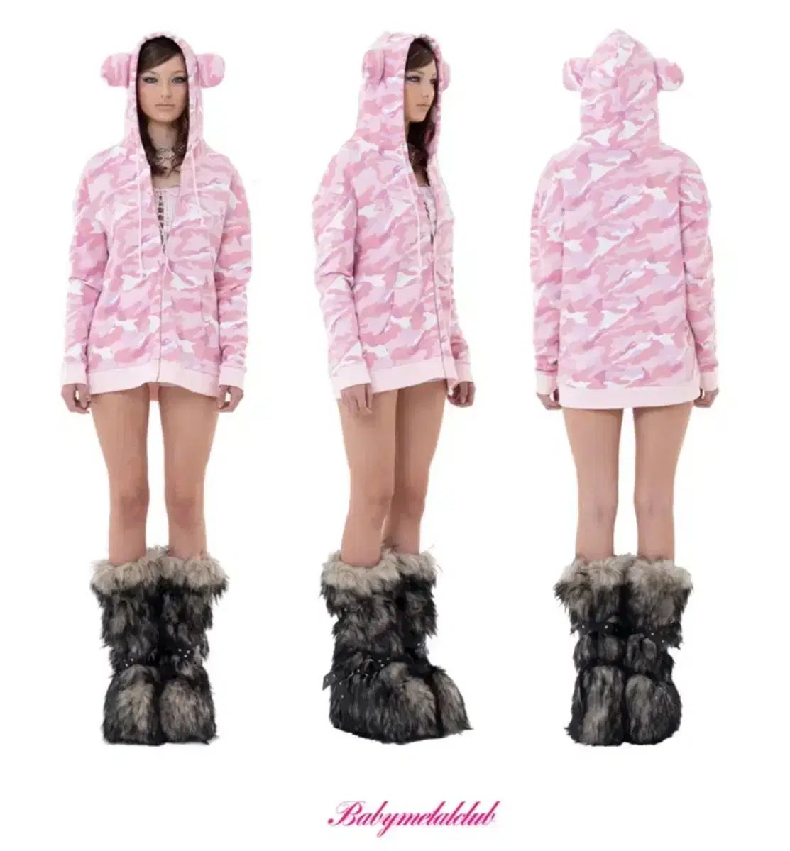 [babylclub] Bear gal hood /追跡付 保存 Babymetalclub bear gal hood ギャル ピンク - メルカリ